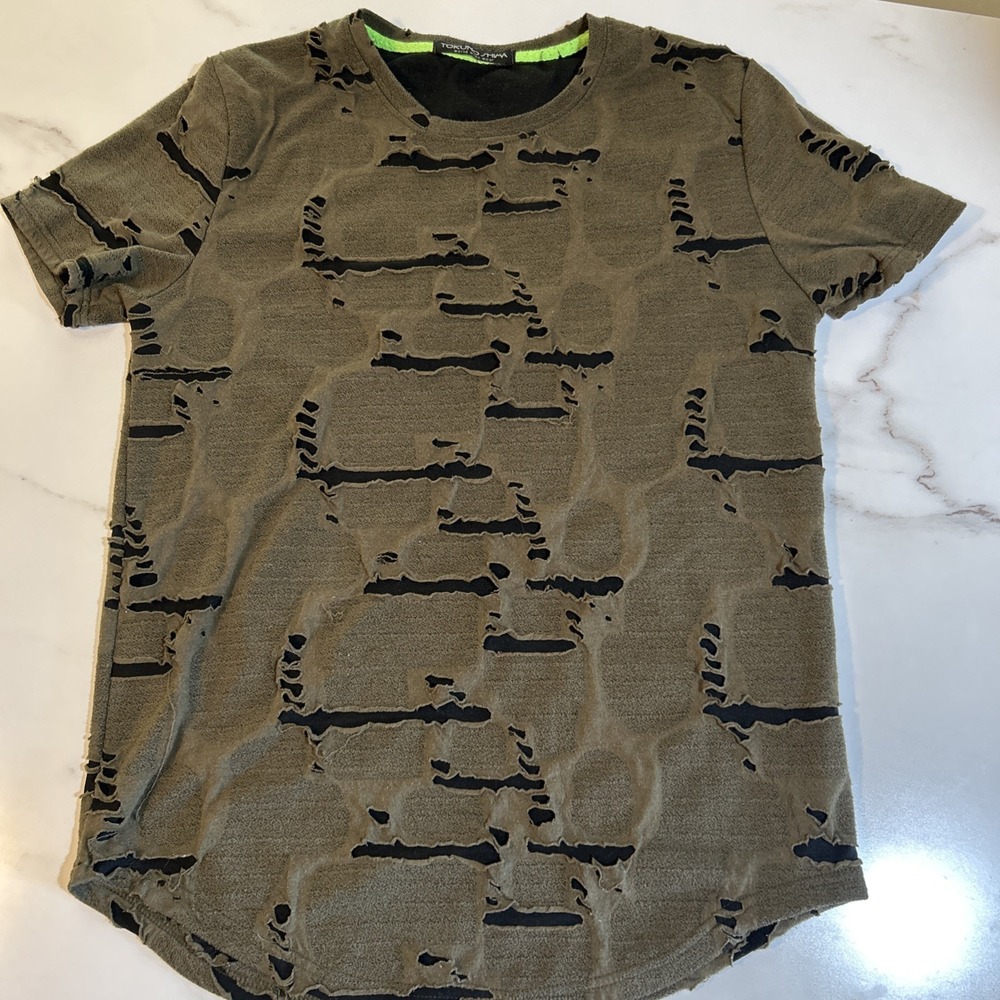 TOKUNO SHIMA ITALIAN PULLOVER TEE SHIRT‎ CREWNECK  Small Grunge Hiphop